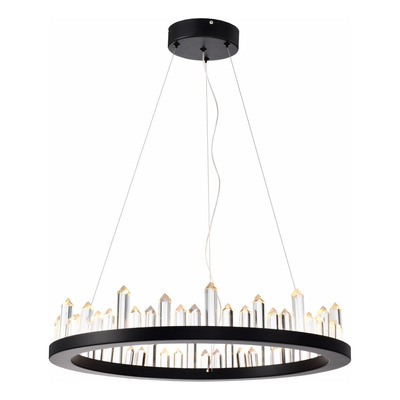 Colgante Quartz Led 45w Negro Diseño Moderno Pal