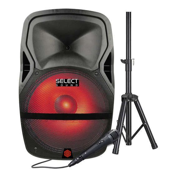 Bafle 15 Pulgadas Select Sound Titan Bt1506 Con Tripié Y Mic Color Negro