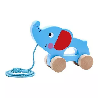 Juguete De Madera Para Niños Con Cuerda Para Tirar De Elefante