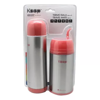 Set Termo Bala + Termo Travel Mate Keep Color Rosado