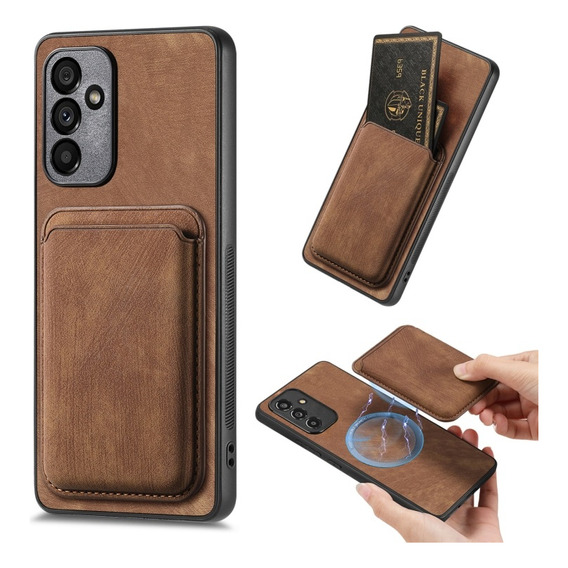 Funda De Teléfono Magnética De Cuero Retro Para Samsung