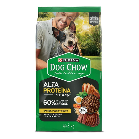 Purina Dogchow Adultos Alta Proteina Carne Pollo Huevo 2kg