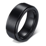 Anillo De Hombre Titanio Black Titan Giratorio Moda 2022 M1