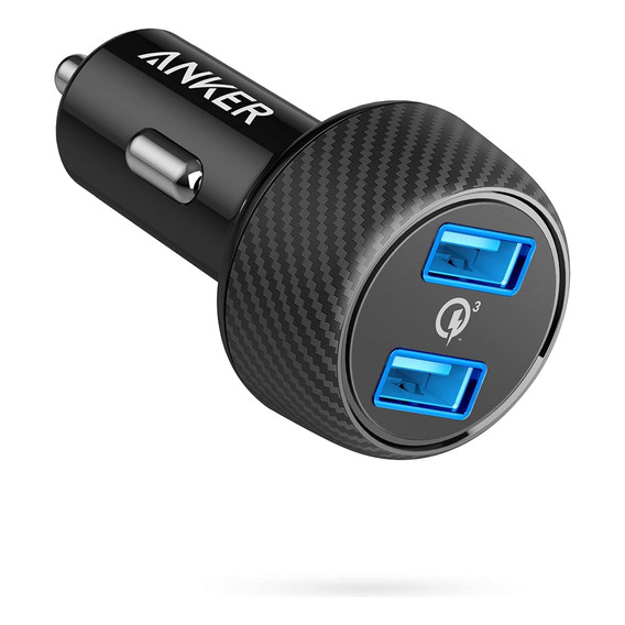 Cargador P/auto Anker 2 Puertos Usb 3.0 P/carga Rápida 39w