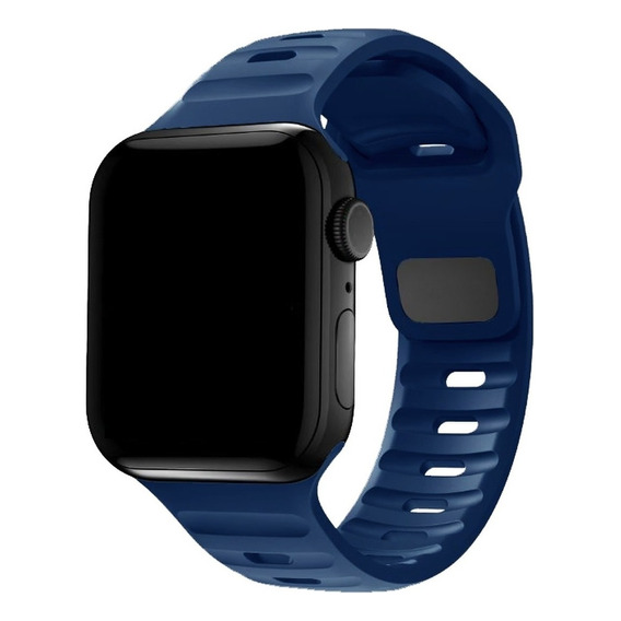 Correa / Pulsera Silicona Sport Compatible Con Apple Watch Color Azul Oscuro 38 / 40 / 41 Mm