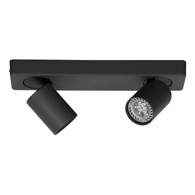 Aplique Spot 2 Luces Katharo Negro Movil Apto Led Moderno Lk