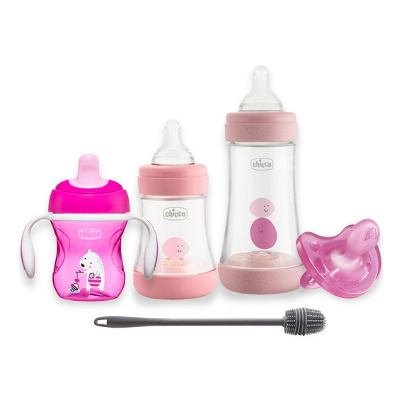 Set Chicco Completo Mamaderas Perfect5 Vaso Chupete Cepillo