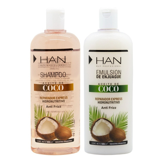 Han Coco Shampoo + Acondicionador Reparador Anti Frizz Local