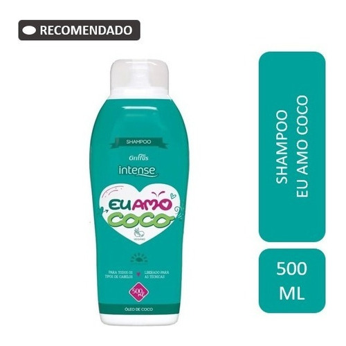  Shampoo Griffus Eu Amo Coco 500 Ml Hidratacion Profunda