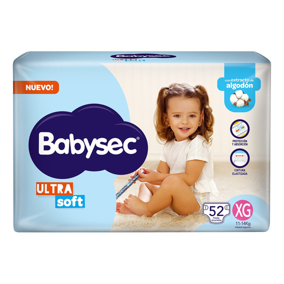 Babysec Ultra soft Superpack Extra grande (XG) x52 un