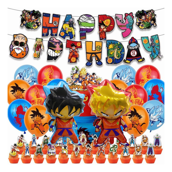 Globos De Cumpleaños Decoración Kit Fiesta Dragon Ball Goku