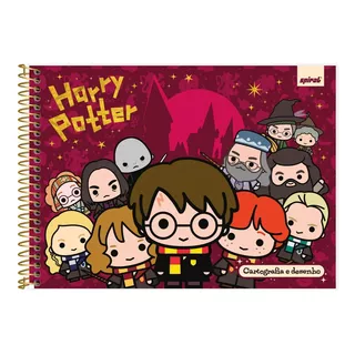 Caderno Cartografia E Desenho Capa Dura 48 Folhas 275x200mm Cor Harry Potter