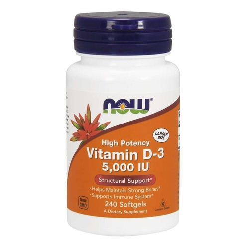 Now Foods Vitamina D-3 5000 Iu 240 Sgels Sfn Sabor Sin sabor
