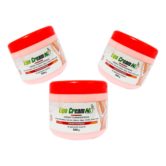 3 Crema Reductora Para Abdomen Lipo Cream Tapa Roja