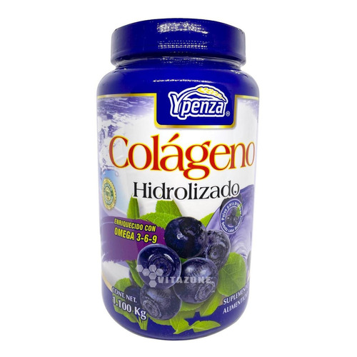 Suplemento en polvo Ypenza  Colágeno Hidrolizado sabor blueberry en pote de 1.1kg