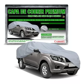 Capa Carro Picape Couro Eco Carrhel Premium Forrada Prata