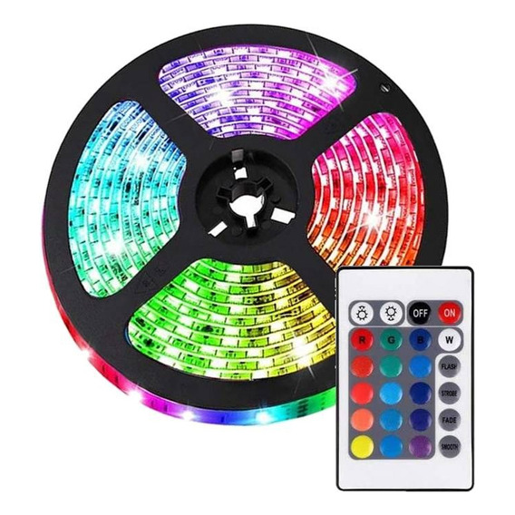 Cinta / Tira De Luz Led Rgb Flexible Decoración 5m 