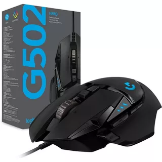 Mouse Gamer Logitech G502  Sensor Hero 11 Botones -  25k Dpi Color Negro