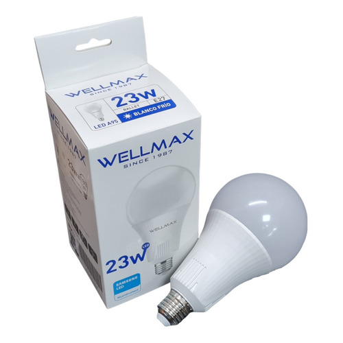 Ampolleta Led 23w E27 Certificada Alta Potencia Wellmax Color de la luz Blanco frío