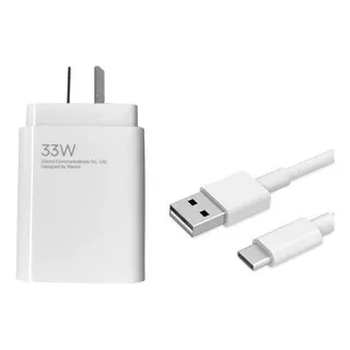 Cargador Taco+cable Xiaomi Original Carga Rápida Tipo C 33w