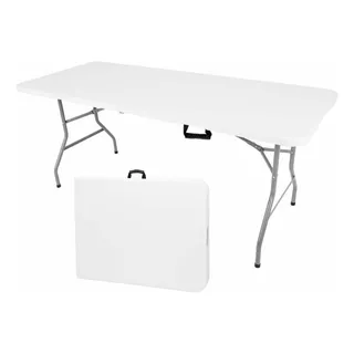 Mesa Plegable Klatter Rectangular Tipo Maleta 1.8 Metros Color Blanco