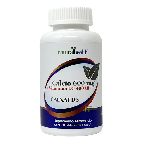 Calcio 600 Mg Y Vitamina D3 400 Ui (60 Caps) Naturalhealth Sabor CALNAT D3