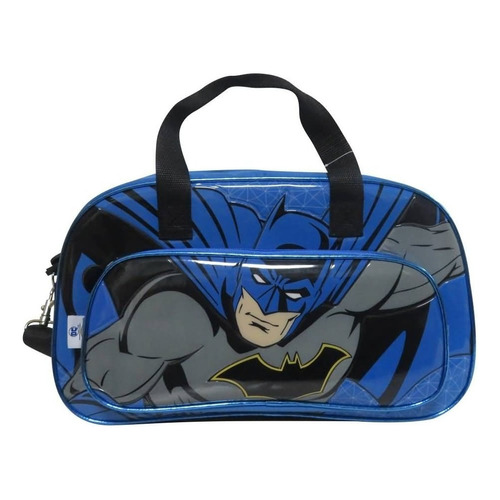 Bolso Infantil Escolar Batman Dc Color Azul Liso