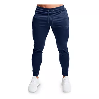 Calça Liso Academia Moletom Jogger Masculina Slim Bolsos