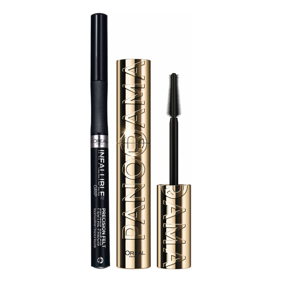 Combo Mascara Panorama Black Wtp + Infallible Black Loreal 