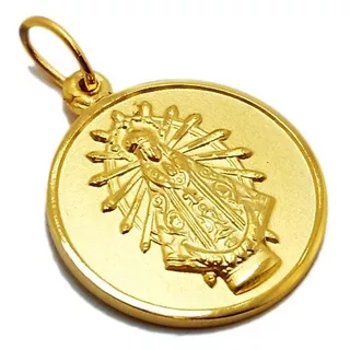 Medalla Virgen De Luján - Plaqué Oro 21k - 22mm