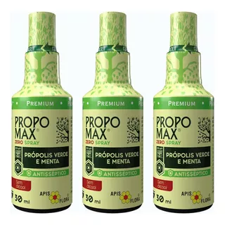 Própolis Verde Menta Zero Açúcar Propomax Zero Spray Kit 3un