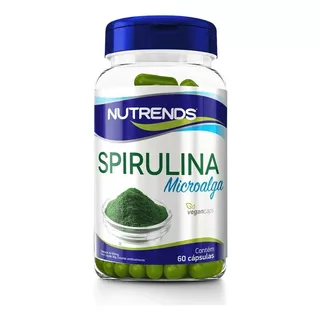 Emagrecedor Spirulina Premium Microalga 60 Caps - Nutrends Sabor Sem Sabor