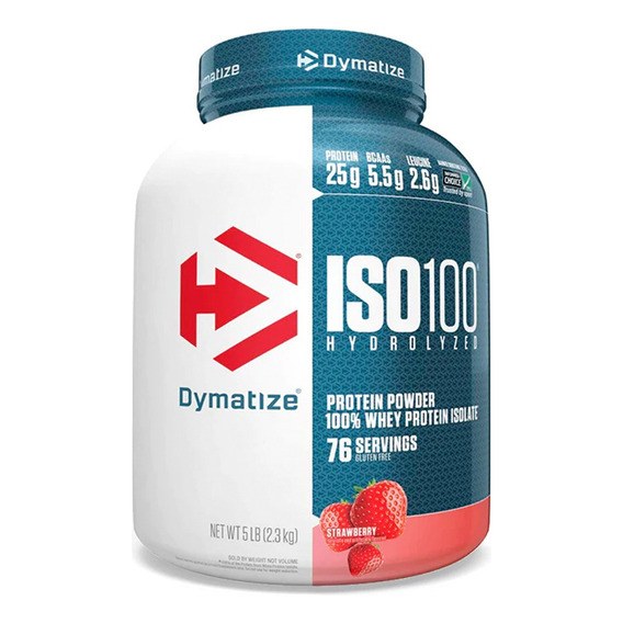 Proteina Iso 100 Dymatize Hidrolizada 5 Lbs Los Sabore Sabor Strawberry