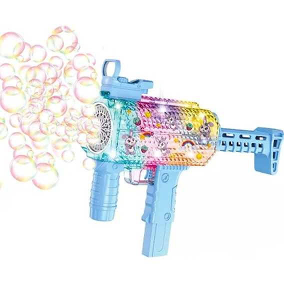 Pistola Burbujas Jabón Niños Electrica Burbujera Luces 