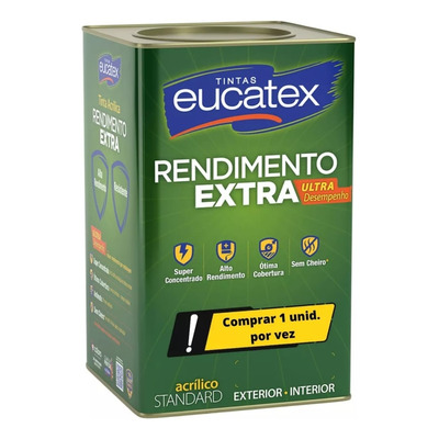  Tinta Acrílica Rendimento Extra 18l Branco Fosco - Eucatex