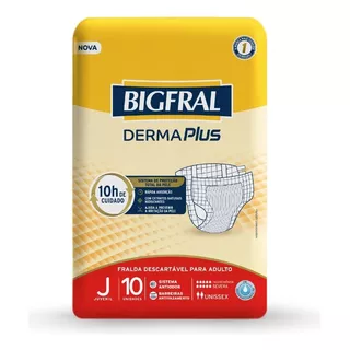 Fralda Bigfral Derma Plus Tamanho Juvenil - 10 Unidades