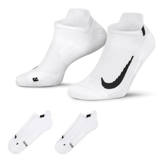 Calcetines X2 Nike Multiplier Running Blanco