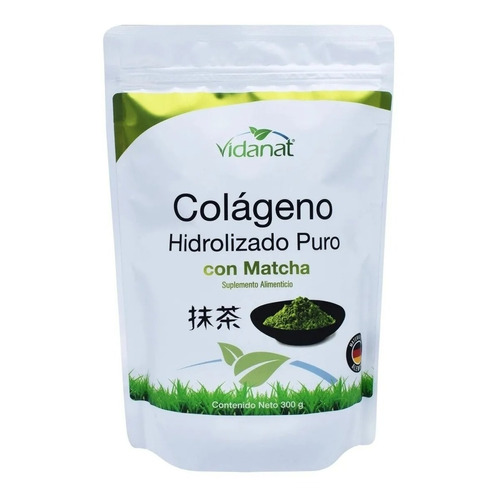 Colágeno Hidrolizado Puro Con Matcha 300g Vidanat / Original Sabor Matcha