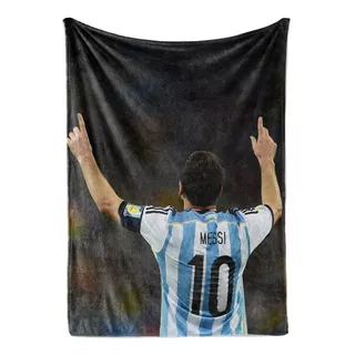 Cobija Frazada Polar Flannel Suave Sublimada Futbol Messi