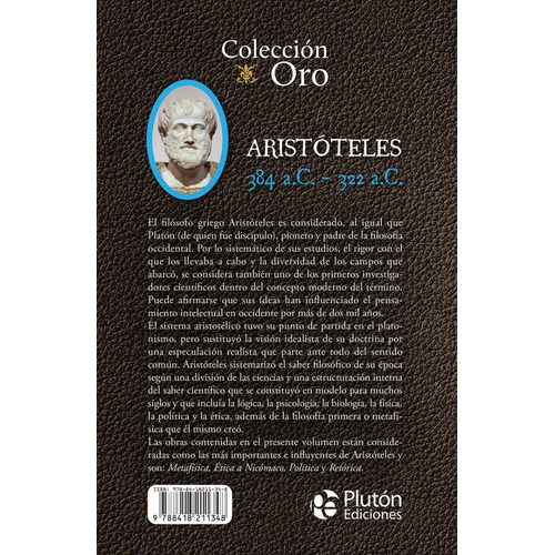 Libro Aristoteles Obras Inmortales Coleccion Oro Tapa Dura