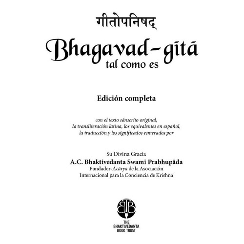 Bhagavad-gita Tal Como Es (edición Lujo)