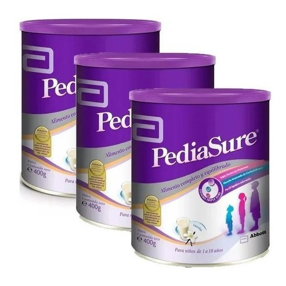 Combo Pediasure Polvo Sabor Vainilla 400g X 3 Unidades