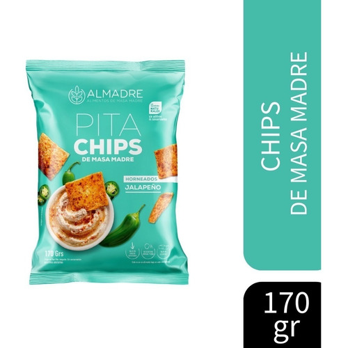 Snacks Pita Chips Almadre Jalapeño Masa Madre Horneados 170g