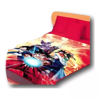 Cobertor Dragon Ball Ligero Provipolar Matrimonial Color Naranja