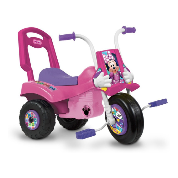 Triciclo Infantil Moto Z Disney Mickey Minnie Con Baul