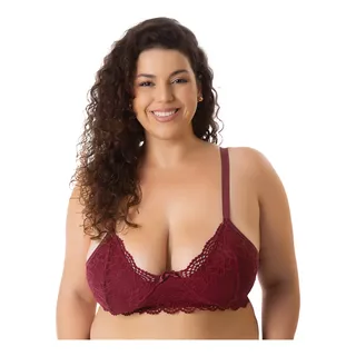 4 Sutiã Plus Size Renda Reforçado Sem Bojo C Aro Forro Kit