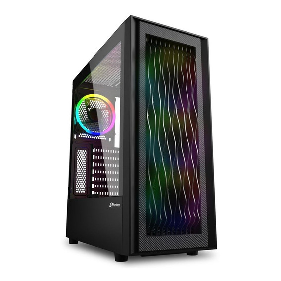 Gabinete Gamer Sharkoon Wave Rgb Negro 4x Fanes Vidrio Templ