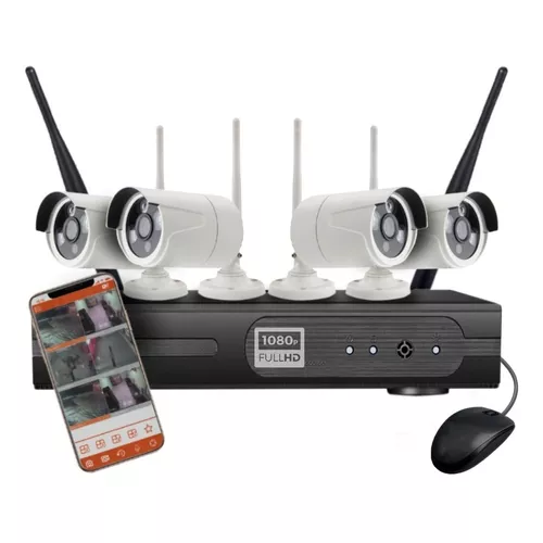 Kit x4 Cámara de seguridad Exterior/Interior Inalámbrica Wifi HD con B –  saoritech