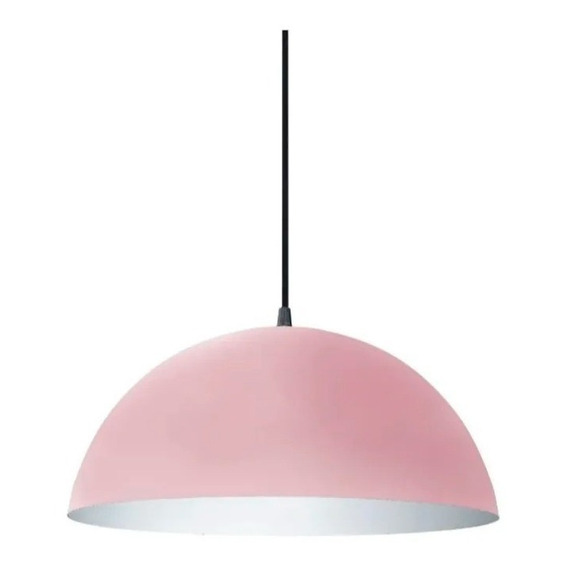 Lampara Colgante Semi Esfera 30 Cm Techo 1 Luz Bulbo E27 Color Rosa pastel