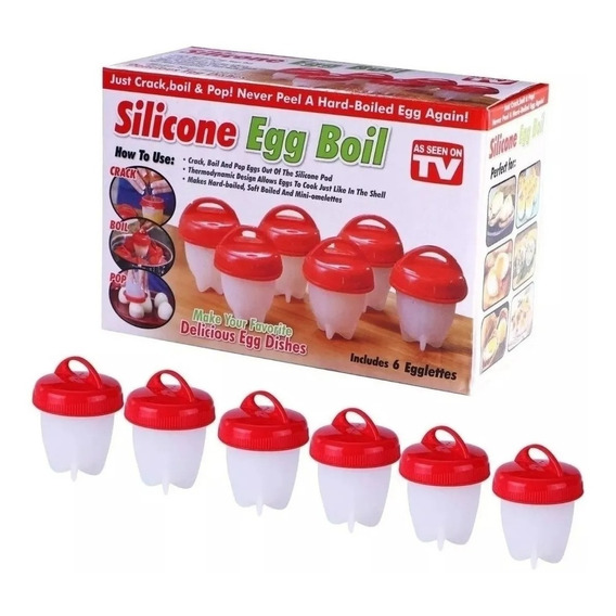 Moldes Cocinar Hervir Huevos Silicone Egg Boil X6 Unidades